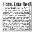 Il Comm.Enrico Firpo Volontario in A.O. - Il Giornale di Genova, 24 Aprile 1936