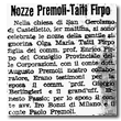 Nozze Premoli - Taiti Firpo - Il Giornale di Genova 20 Febbraio 1938