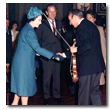 Genova - Palazzo Tursi, 16 ottobre 1980 - Dopo il concerto sul violino di Paganini per la visita ufficiale della Regina Elisabetta II d'Inghilterra ed il Duca d'Edimburgo.